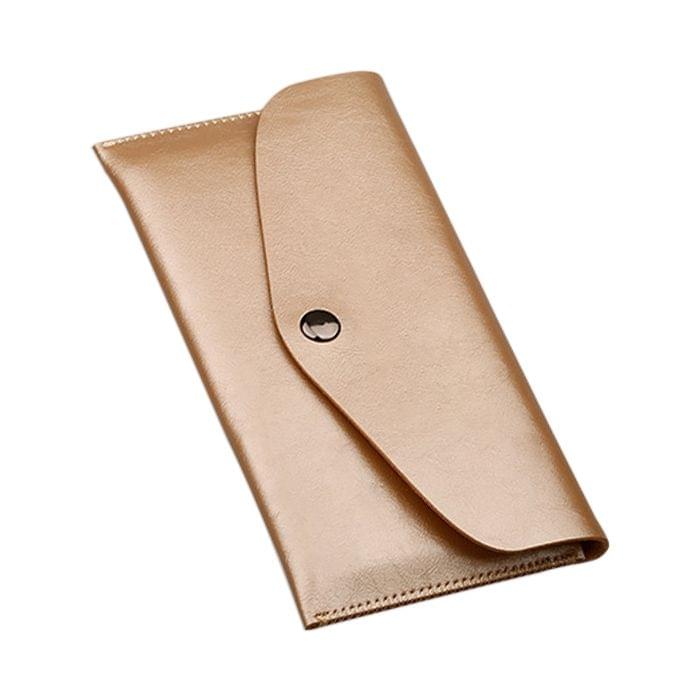 5.5 inch Mobile Phone Magnetic Buckle Case Crazy Horse Pattern Microfiber Leather Case, with Wallet & Card Slot(Gold)