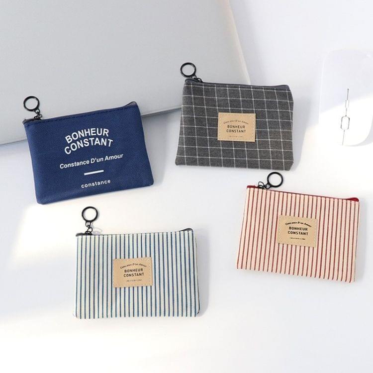 3 PCS Canvas Purse Card Key Coin Mini Zipper  Purse(Sky Blue)