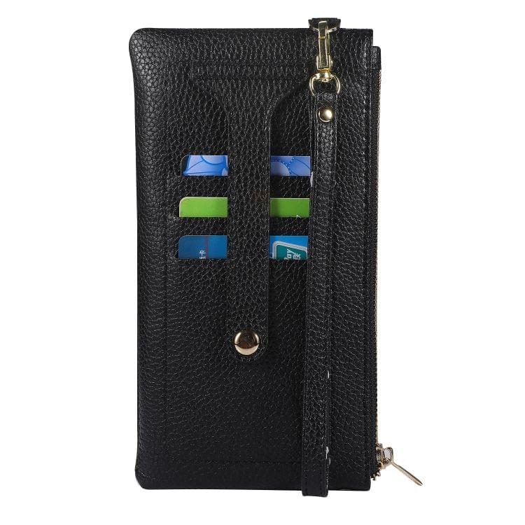 Vintage Phone Purses Women Wallets Female Purse Leather Brand Retro Ladies Long Zipper Woman Wallet Card Clutch (Black)