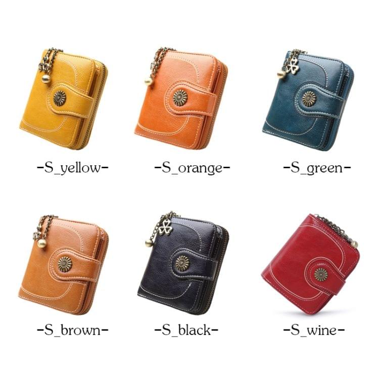 Vintage Button Phone Purses Women Wallets Female Purse Leather Brand Retro Ladies Long Zipper Woman Wallet Card Clutch(Long brown)