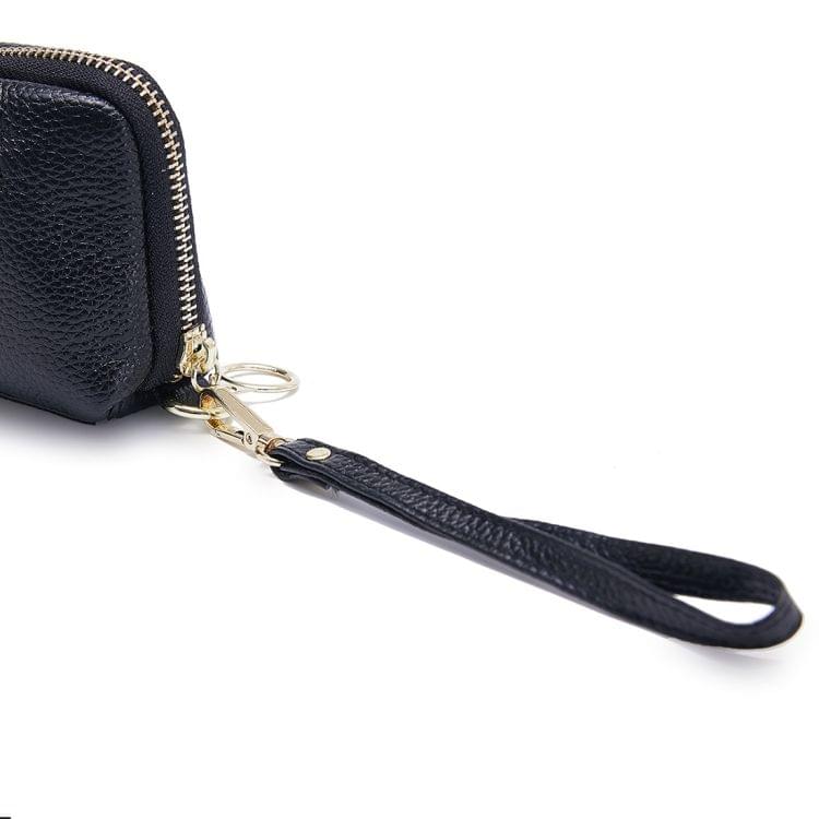 2-Folding Square Genuine Leather Handbag(Black)