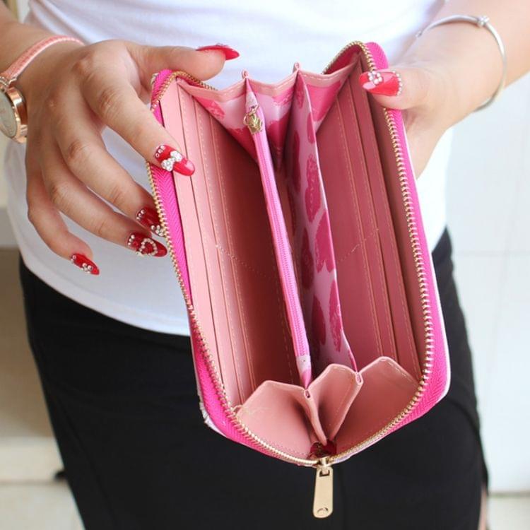 Cute Sailor Moon Design Leather Long Wallet Women Japanese Fashion Zipper Purse Lovely Handbag Clutch(Purple)