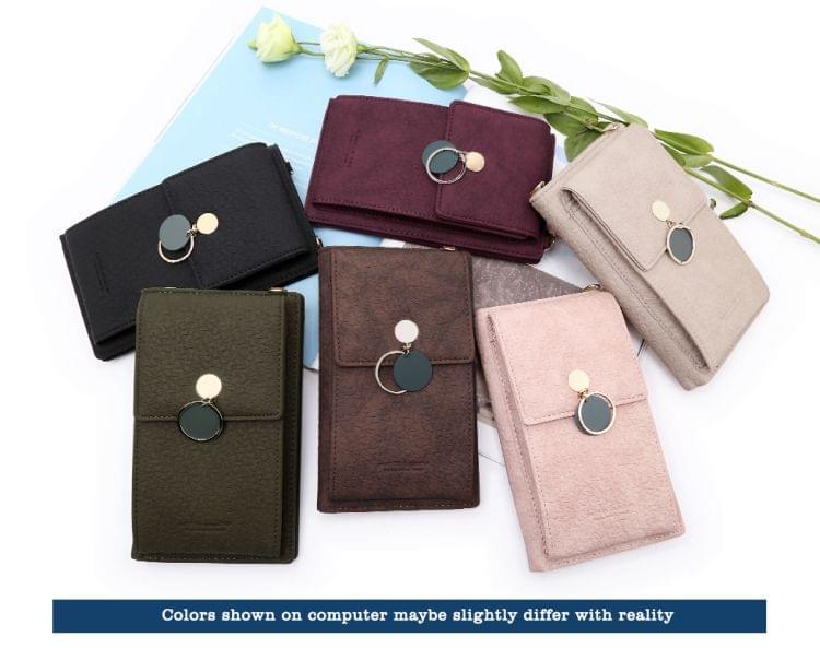 Women Leather Shoulder Wallet Phone bag Case Female Multifunction Coin Purse(Dark Green)