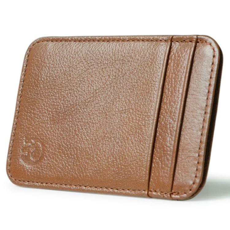 3 PCS XIAO YUAN XIANG Genuine Leather 5 Card Pocket Sleeve Wallet Coin Purse Credit Card Holder, Size: 10.6cm x 7.2cm, Random Color Delivery