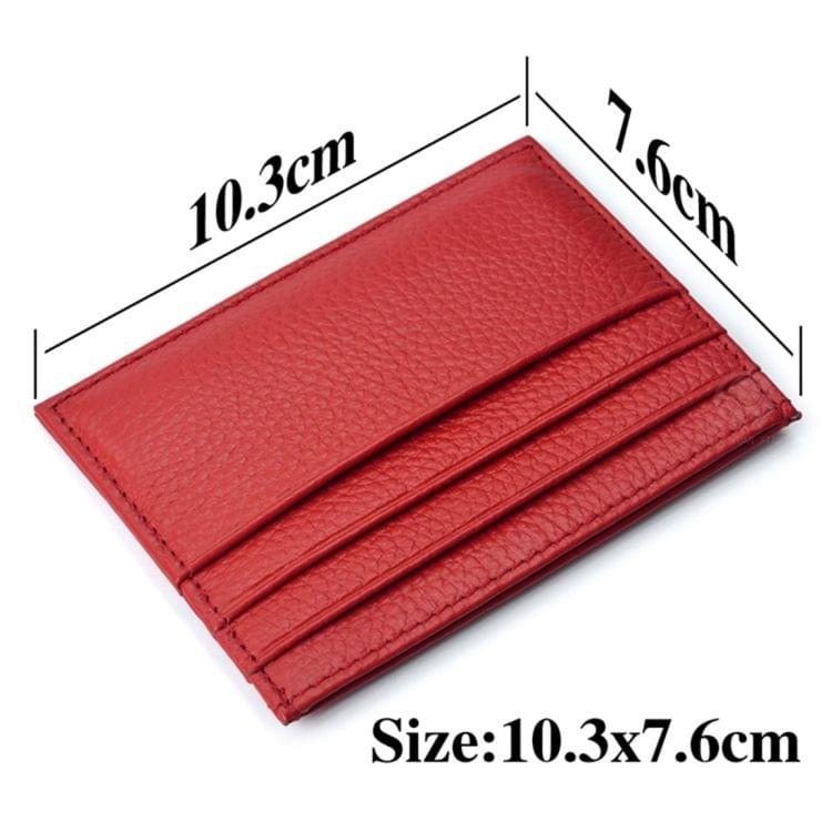 3 PCS XIAO YUAN XIANG Genuine Leather Slim Thin Pocket Wallet Coin Purse Card Holder, Size: 10.3cm x 7.6cm, Random Color Delivery
