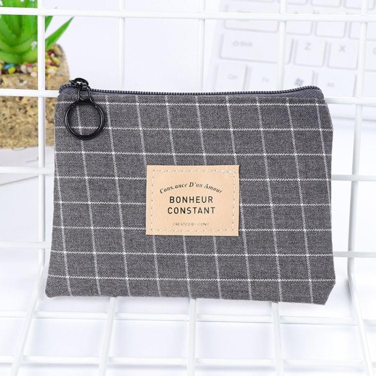 3 PCS Canvas Purse Card Key Coin Mini Zipper  Purse(Gray)