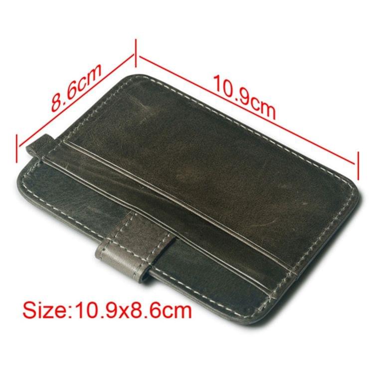 XIAO YUAN XIANG Oil Wax Leather Pocket Wallet Credit Card Sleeve Holder with Key Ring, Size: 10.9cm x 8.6cm(Grey)