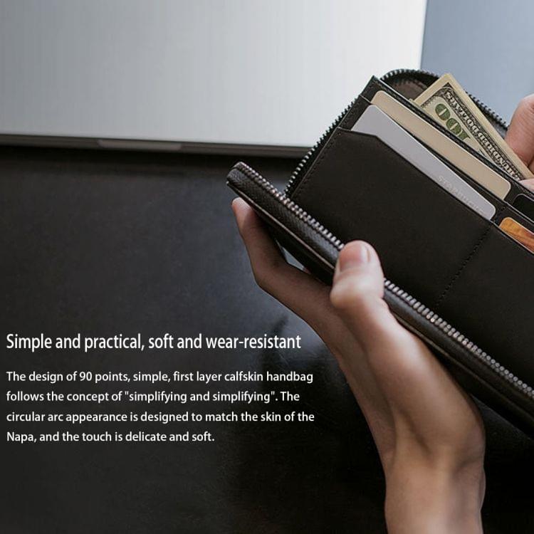 Original Xiaomi Cowhide Genuine Leather 8 Slots Card Holder Hand Wallet Money Organizer Purse, Size: 20 x 10cm