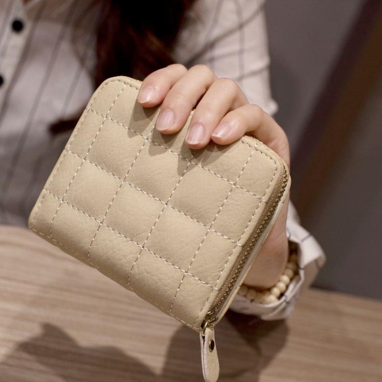 Women  Short Zipper Cute Coin Purse Mini Wallet(Dark Grey)