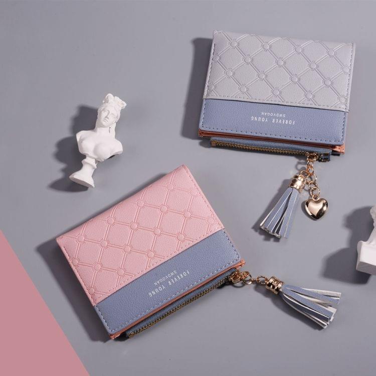 Cute Fashion Purse Leather Long Zip Wallet Coin Card Holder Soft Leather Phone Card Female Clutch(Red)