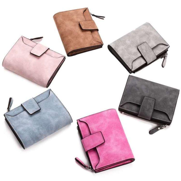 Leather Women Hasp Small Slim Coin Pocket Purse Cards Holders Wallet(Light Blue)