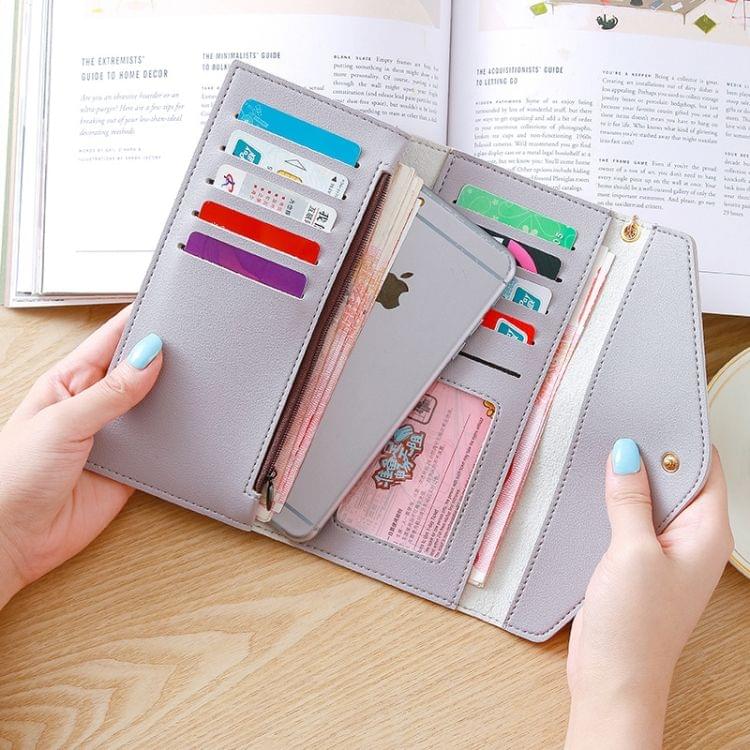 Long Wallet Women Purses Tassel Fashion Coin Purse Card Holder Wallets Female Clutch PU Leather Wallet(Light purple)