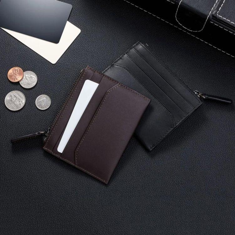 Original Xiaomi Cowhide Genuine Leather Pocket 6 Slots Card Holder Sleeve Wallet Coin Purse, Size: 10.5cm x8cm (Black)