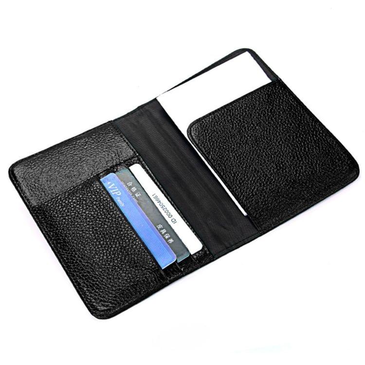 Litchi Texture Multifunctional Genuine Leather Passport Package for travel(Black)