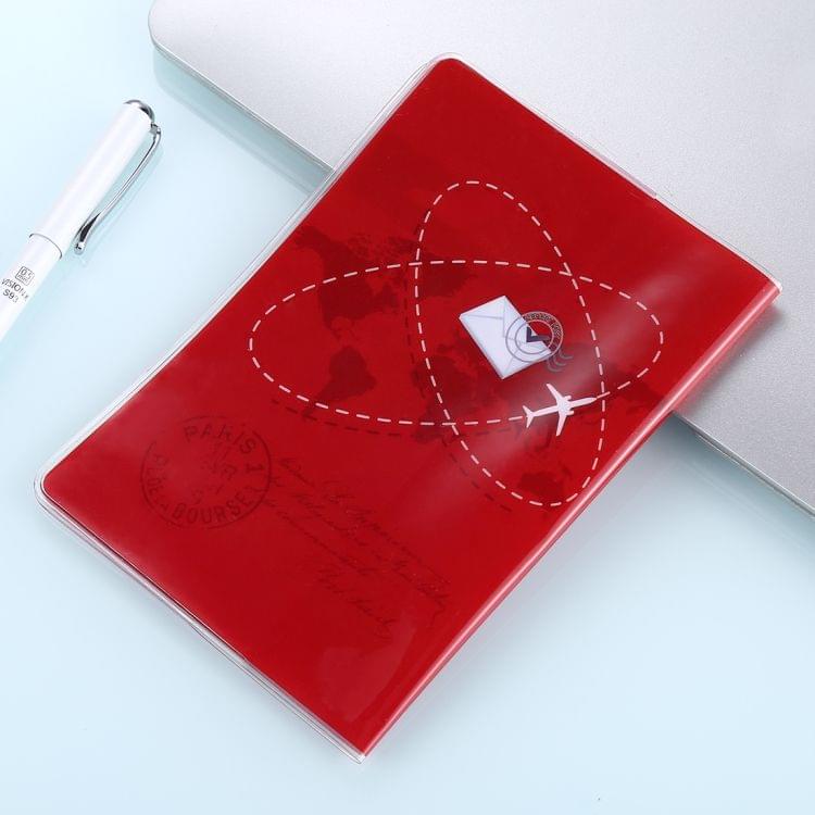 2 PCS Post Pattern Red Passport Card Bag