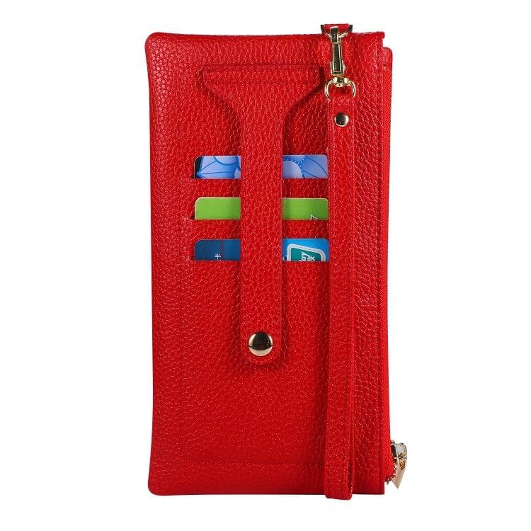 Vintage Phone Purses Women Wallets Female Purse Leather Brand Retro Ladies Long Zipper Woman Wallet Card Clutch (Red)