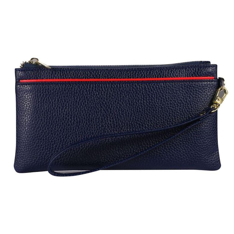Vintage Phone Purses Women Wallets Female Purse Leather Brand Retro Ladies Long Zipper Woman Wallet Card Clutch (Dark Blue)