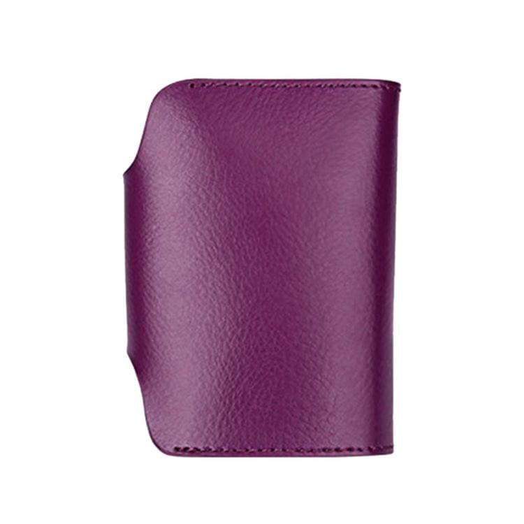 KB39 Simple Fashion Genuine leather Organ Card Bag Candy Color Card Package(Purple)