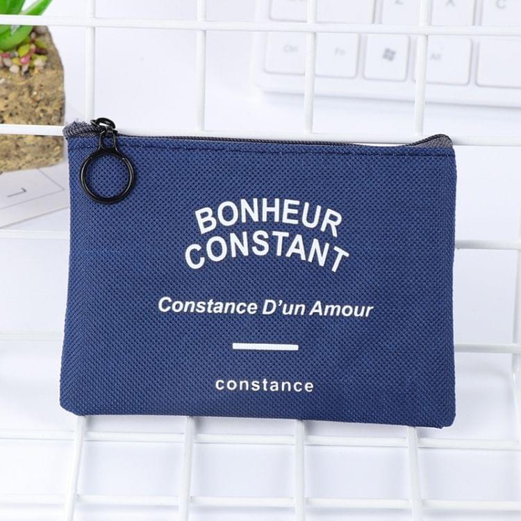 3 PCS Canvas Purse Card Key Coin Mini Zipper  Purse(Dark Blue)