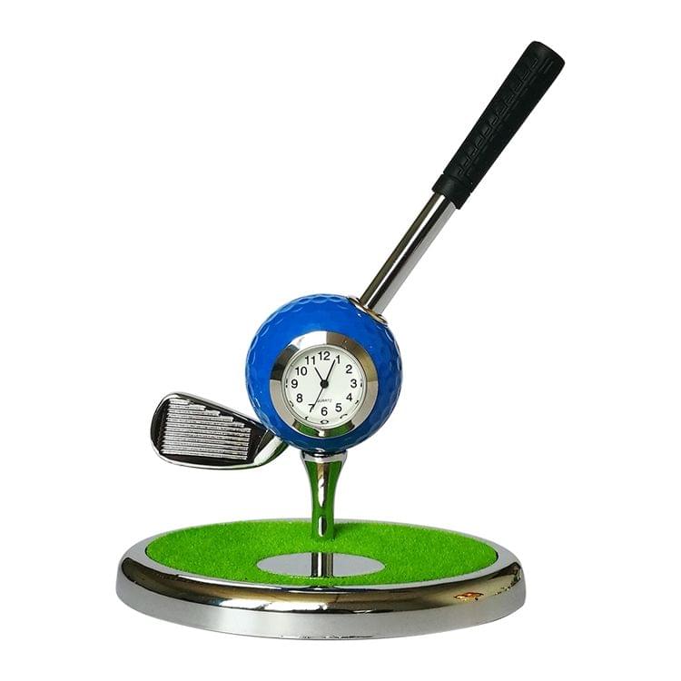 Metal Ball Pen Creative Golf Club Clock Iron Pen Holder (Sapphire Blue)