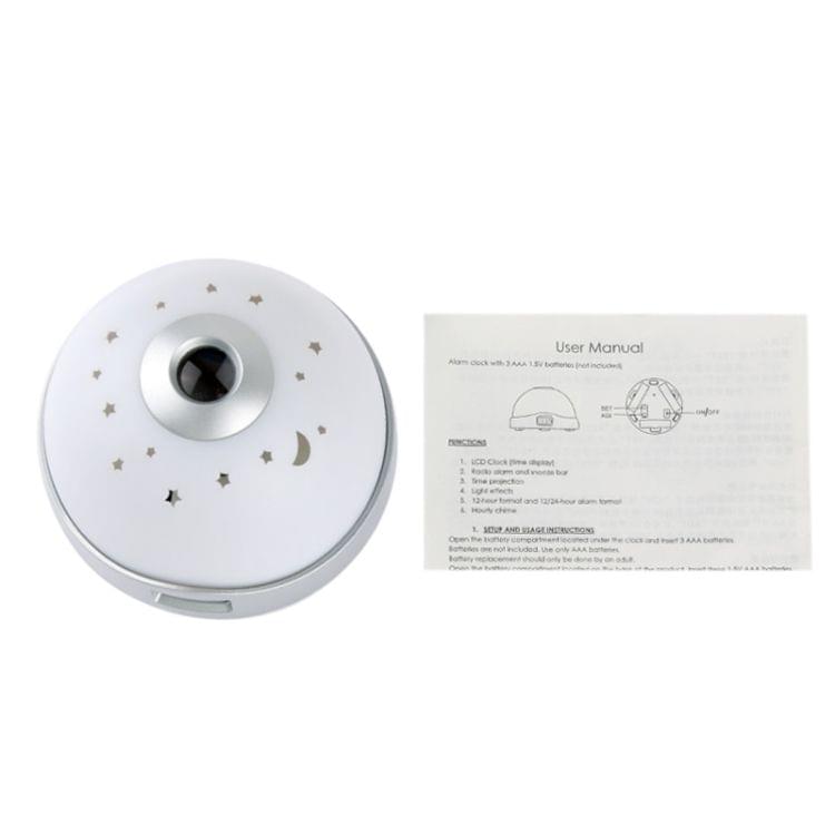 Color Night Light With Projecting Clock(White)