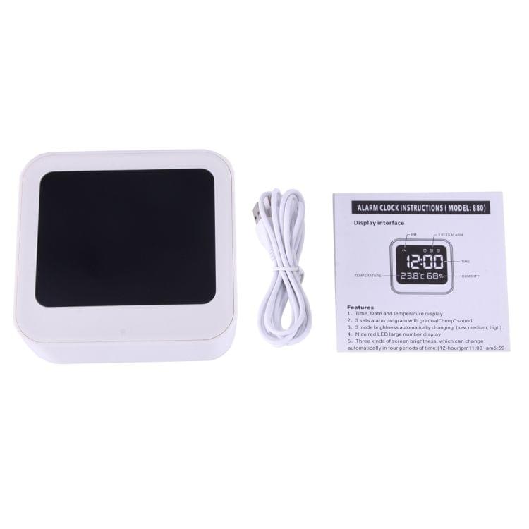 Desk Table Digital Backlight LED Alarm Clock with Time & Date & Temperature & Humidity Display
