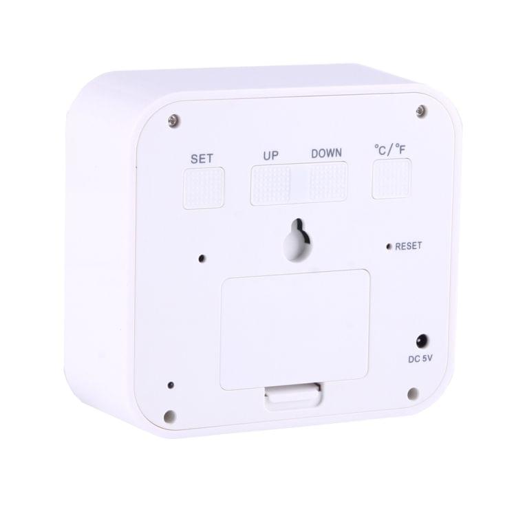 Desk Table Digital Backlight LED Alarm Clock with Time & Date & Temperature & Humidity Display