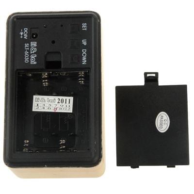 Red Number USB / Battery Wooden Clock with Voice Control (Alternately display time, month & date and temperature)(Red)
