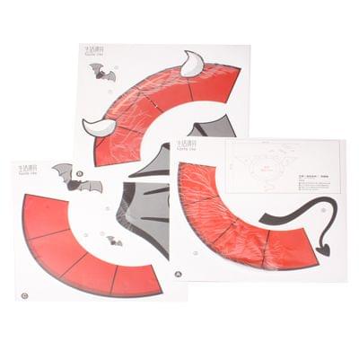 DIY 3D Cartoon Bat Style Wall Clock(Black)