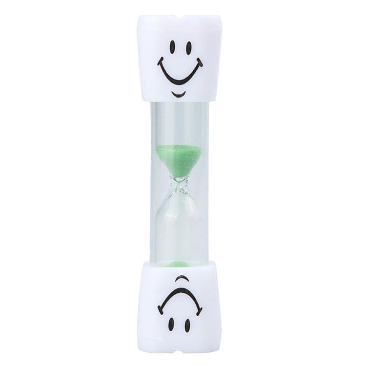 2 PCS Sand Clock 3 Minutes Smiling Face Decorative Hourglass Household Kids Toothbrush Timer Gifts(Green)