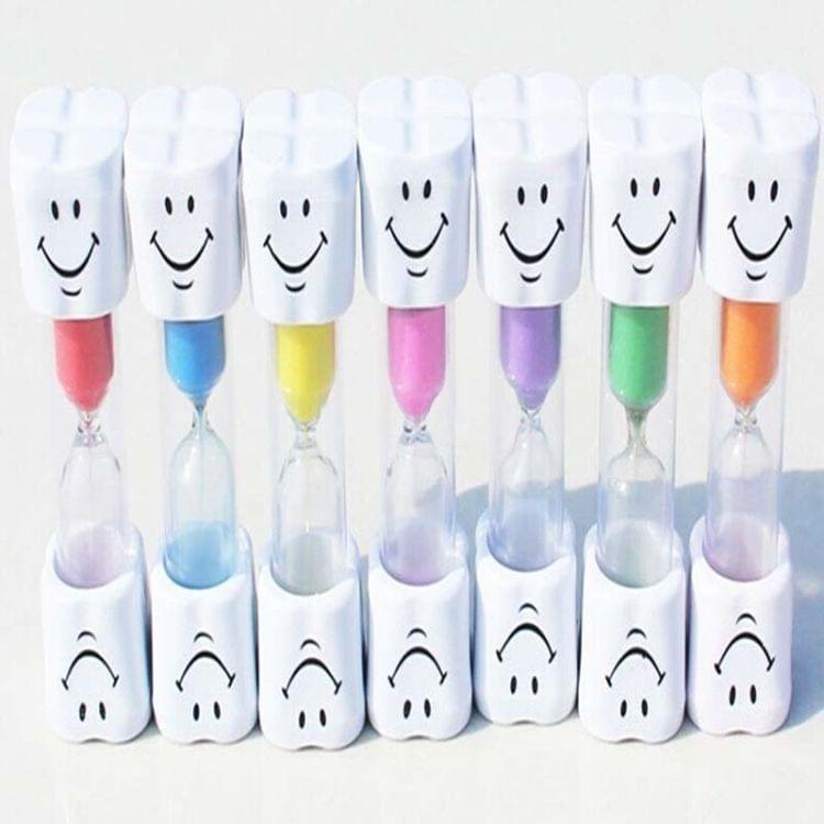 2 PCS Sand Clock 3 Minutes Smiling Face Decorative Hourglass Household Kids Toothbrush Timer Gifts(Green)