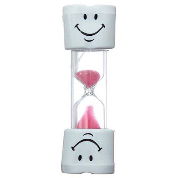 2 PCS Sand Clock 3 Minutes Smiling Face Decorative Hourglass Household Kids Toothbrush Timer Gifts(Red)