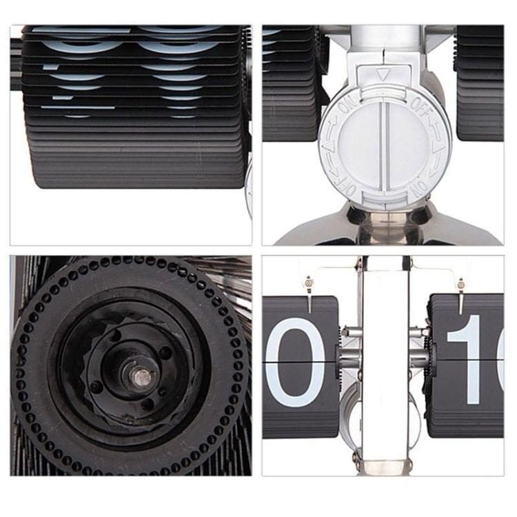 Balance Shaped Metal Auto Flip Down Clock Desktop Decorative Clock with Single Holder