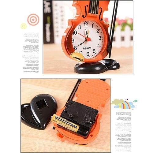 Multi-functional Originality Violin Electronics Pointer Alarm Clock with Pen Holder (Red)