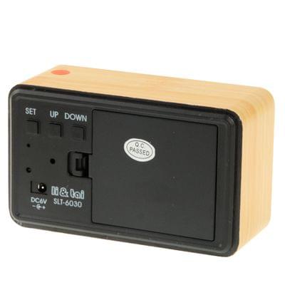 Blue Number USB / Battery Wooden Clock with Voice Control (Alternately display time, month & date and temperature)(Blue)