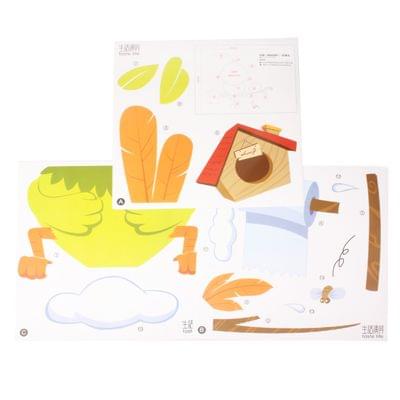 DIY 3D Cartoon Bird Style Wall Clock(Green)