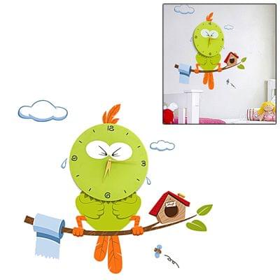 DIY 3D Cartoon Bird Style Wall Clock(Green)