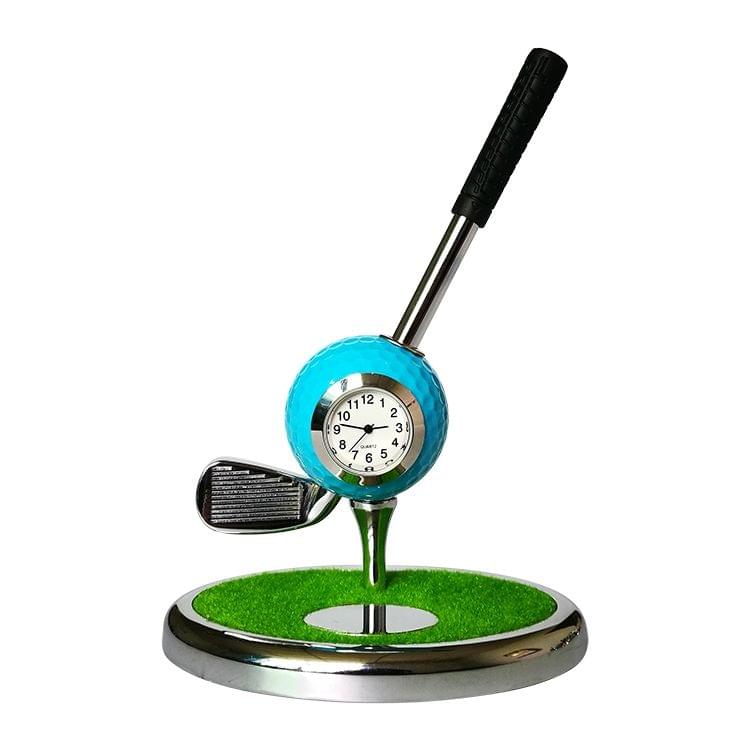 Metal Ball Pen Creative Golf Club Clock Iron Pen Holder (Blue)