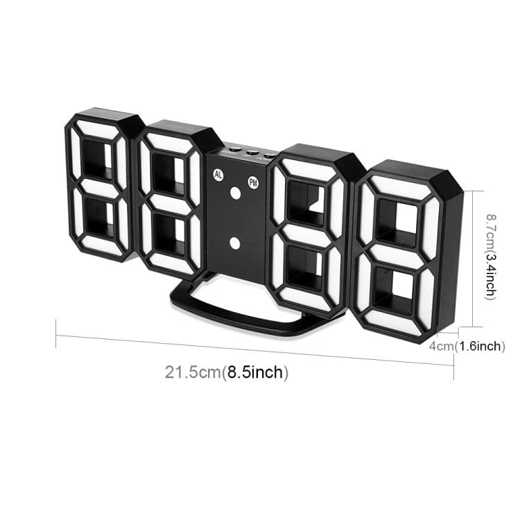Multi-Function Large 3D LED Digital Wall Alarm Clock with Snooze Function, 12/24 Hours Display for Home, Kitchen, Office, DC 5V, CE Certificated(Blue)