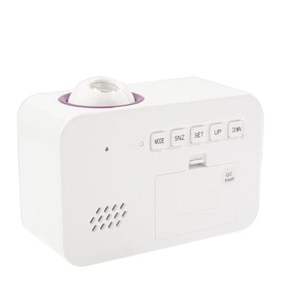 Sound Controlled Talking Time Projection Clock with Calendar and Temperature LCD Display(White)