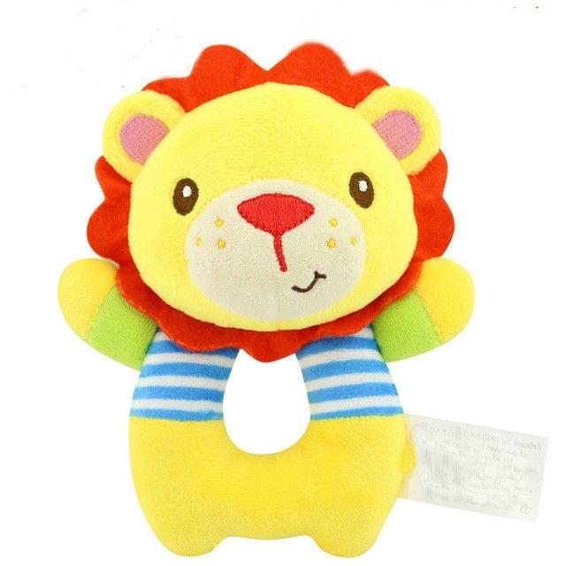 Hand Bell Rattle Bed Bell Animal Plush Doll Baby Appease Toy(Lion)