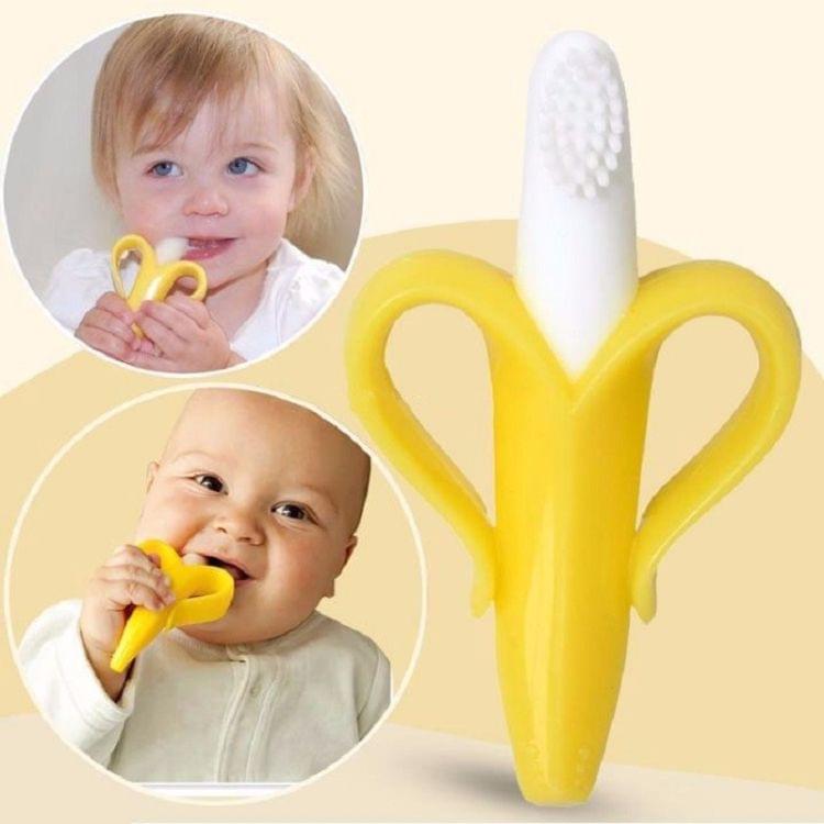 3PCS Newborn Baby Banana Silicone Teether Bite(Pink)