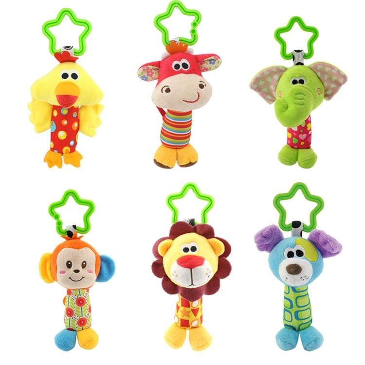 Baby Rattles Toys Stroller Hanging Soft Cute Animal Doll Crib Bed Hanging Bells Toys(Monkey)