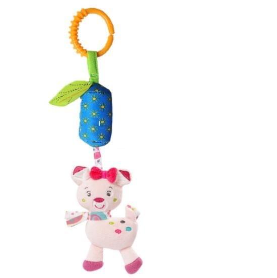 Cartoon Developmental Mobile Plush Wind Chimes Rattles Bell Baby Crib Bed Hanging Bells Infant Toys(cat)