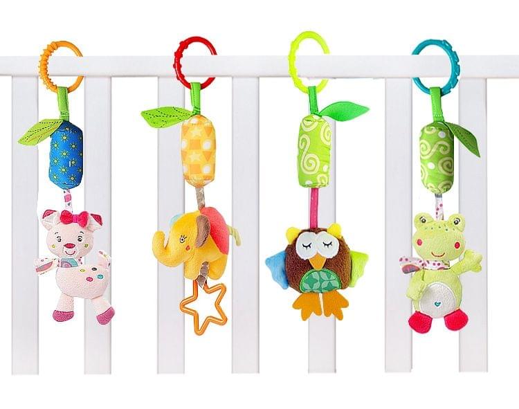 Cartoon Developmental Mobile Plush Wind Chimes Rattles Bell Baby Crib Bed Hanging Bells Infant Toys(cat)