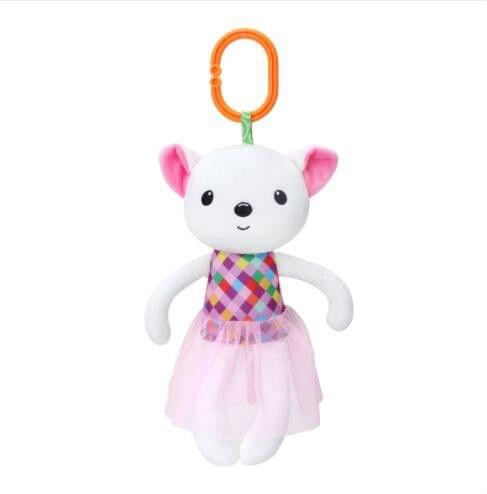 Cartoon Developmental Mobile Plush Wind Chimes Rattles Bell Baby Crib Bed Hanging Bells Infant Toys(pink)