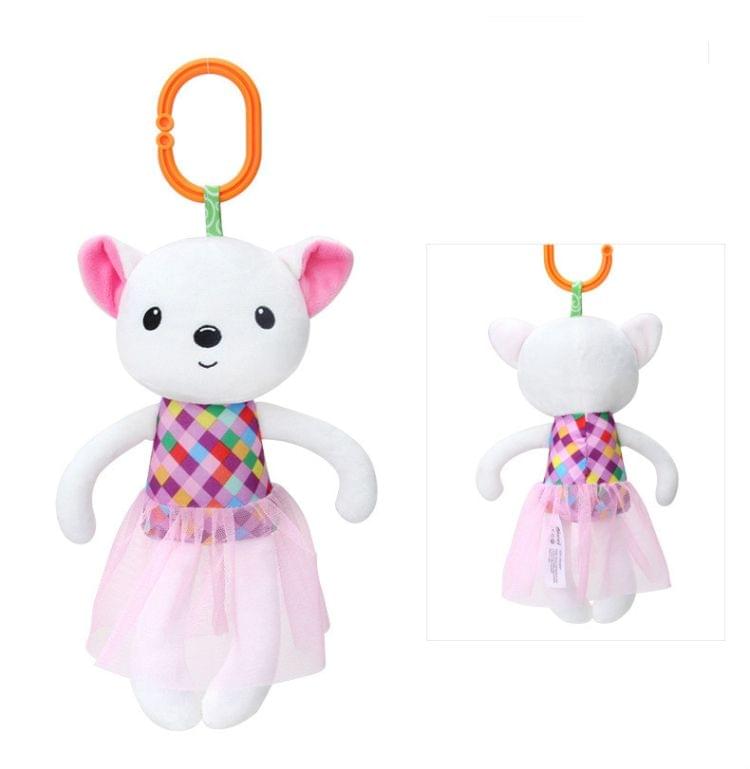 Cartoon Developmental Mobile Plush Wind Chimes Rattles Bell Baby Crib Bed Hanging Bells Infant Toys(pink)