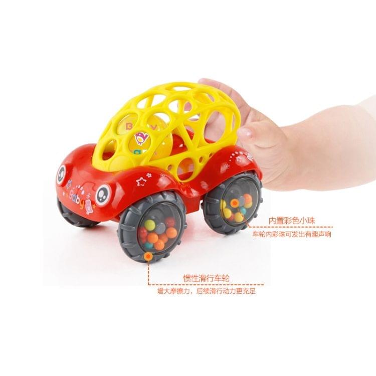 Baby Plastic Non-toxic Colorful Animals Hand Jingle Shaking Bell Car Rattles Toys Music Handbell for Kids(Red)