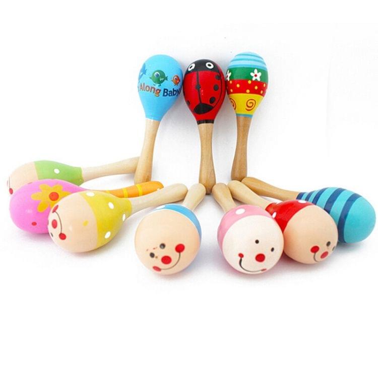 3 PCS Colorful Wooden Baby Child Musical Instrument Rattle Shaker Party Children Gift Toy(Color Random)