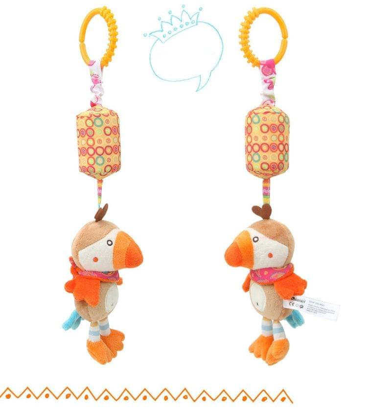 Cartoon Developmental Mobile Plush Wind Chimes Rattles Bell Baby Crib Bed Hanging Bells Infant Toys(chick)